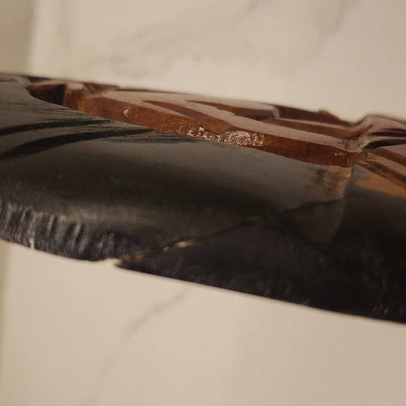 𝅺african wood mask Wall hanging elephant on top face bottom - Picture 11 of 11